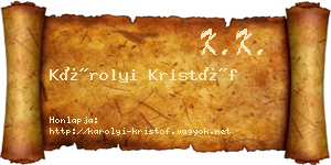 Károlyi Kristóf névjegykártya