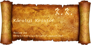 Károlyi Kristóf névjegykártya