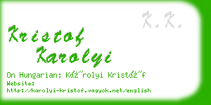 kristof karolyi business card